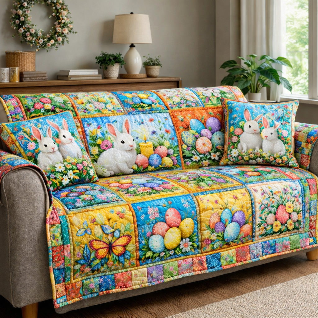 Easter Patchwork Quilted Sofa Cover GFTOHD13810