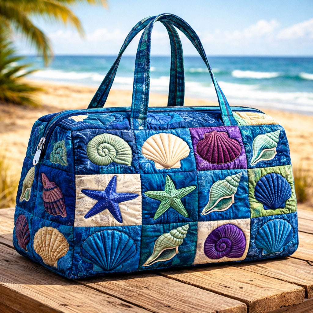 Ocean Shell Patchwork Quilted Duffle Bag GFTOHD13811
