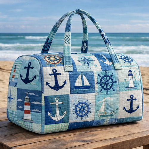 Nautical Anchor Patchwork Quilted Duffle Bag GFTOHD13812