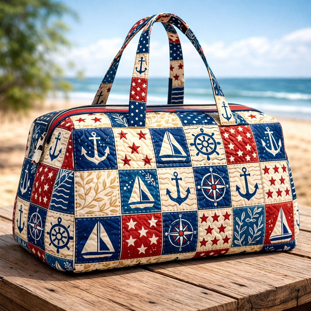 Patriotic Nautical Patchwork Quilted Duffle Bag GFTOHD13814