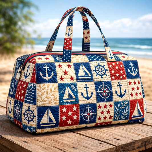 Patriotic Nautical Patchwork Quilted Duffle Bag GFTOHD13814