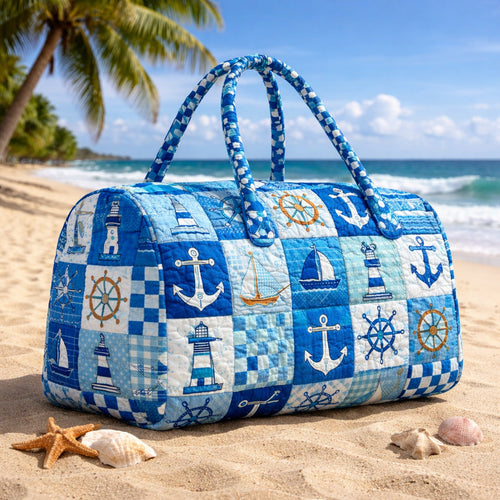 Blue Nautical Classic Quilted Duffle Bag GFTOHD13816