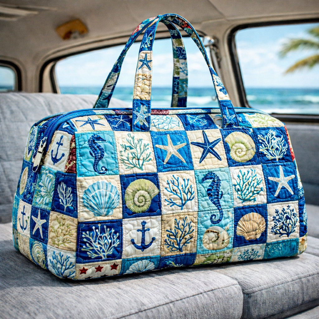Blue Nautical Classic Quilted Duffle Bag GFTOHD13817