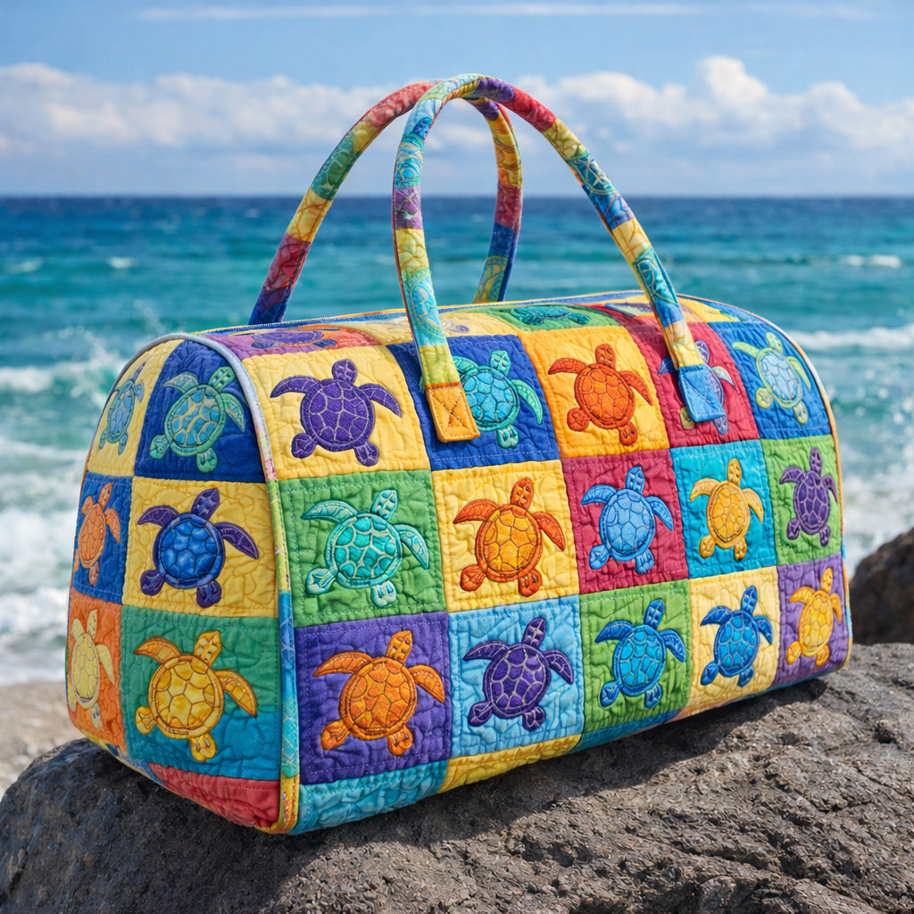Rainbow Sea Turtles Quilted Duffle Bag GFTOHD13819