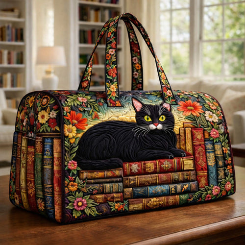 Enchanted Cat Library Quilted Duffle Bag GFTOHD13826