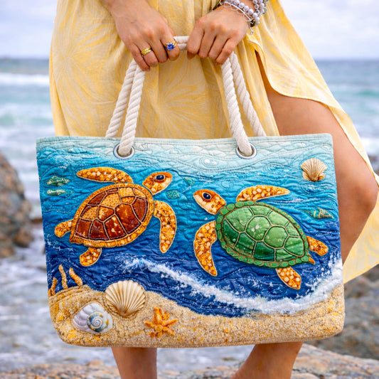 Tropical Turtle Drift Quilted Beach Bag GFTOHD13852