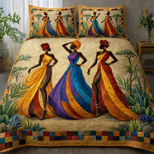 Timeless Ebony Beauty 3-Piece Quilted Bedding Set GFTOHD13907