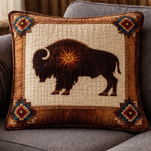Native Bison Quilted Pillow Case GFTOHD14117