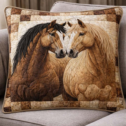 Twin Horses Quilted Pillow Case GFTOHD14120
