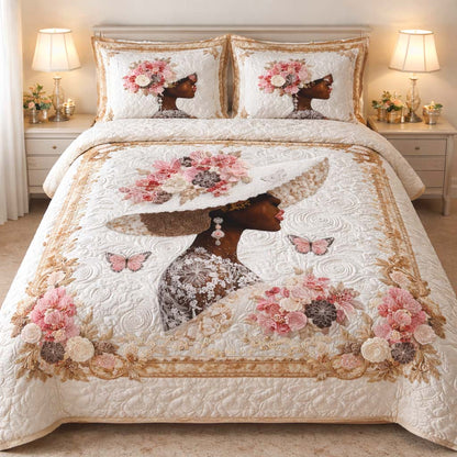 Blossom Grace Lady 3-Piece Quilted Bedding Set GFTOHD14150