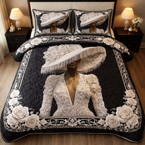 Midnight Pearl Muse 3-Piece Quilted Bedding Set GFTOHD14151