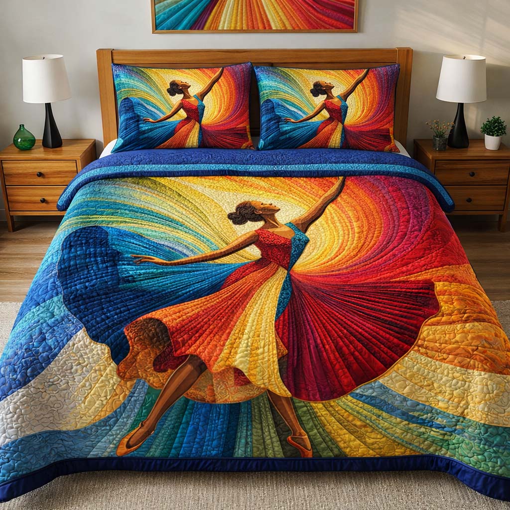 Radiant Rhythm Woman 3-Piece Quilted Bedding Set GFTOHD14152