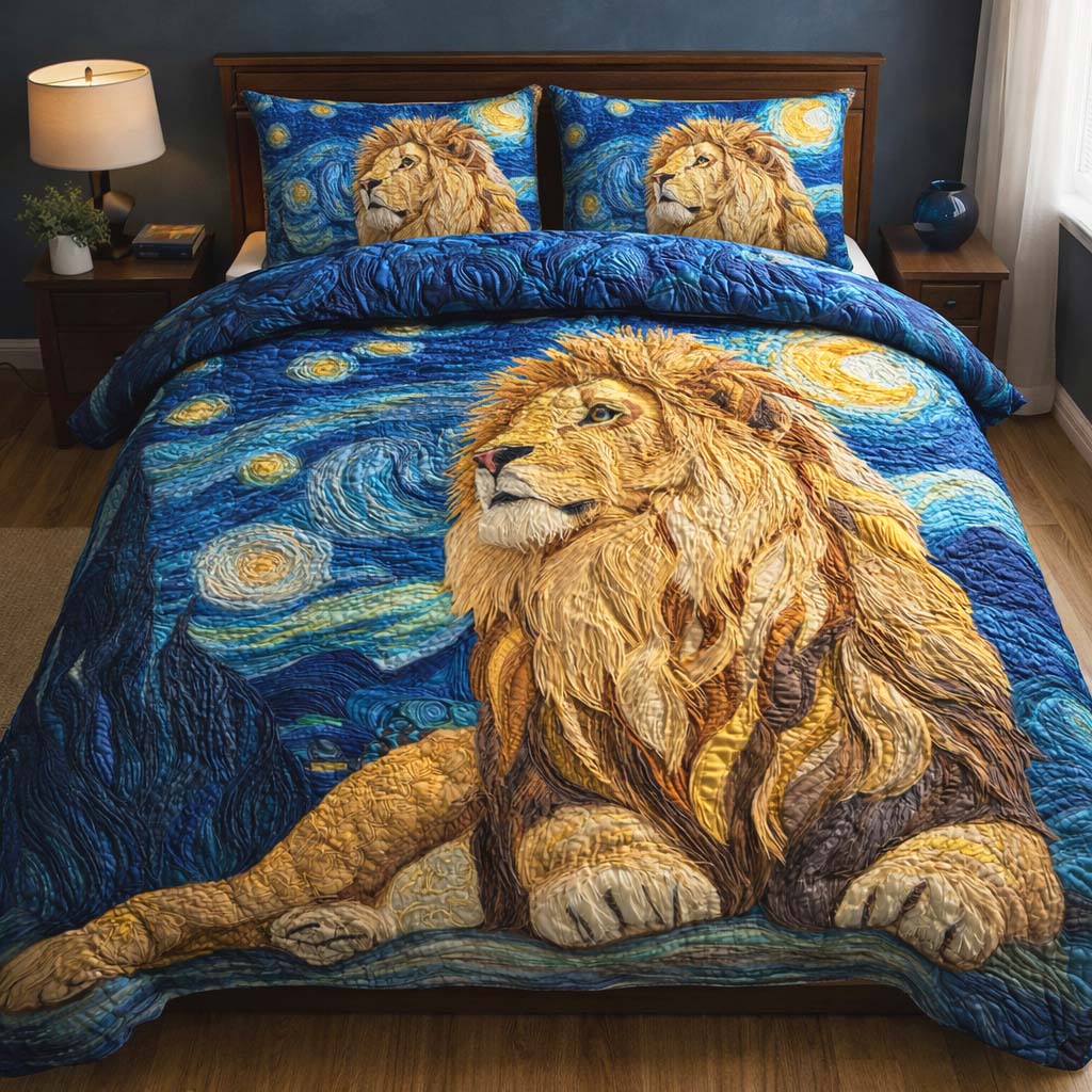 Starry Lion 3-Piece Quilted Bedding Set GFTOHD14162