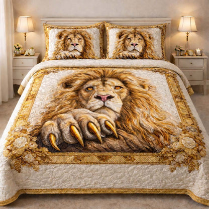 Golden Guardian 3-Piece Quilted Bedding Set GFTOHD14164