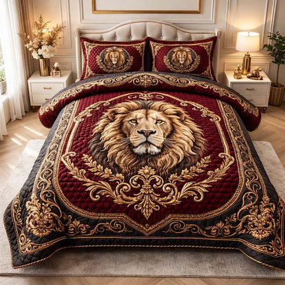 Royal Crimson 3-Piece Quilted Bedding Set GFTOHD14166