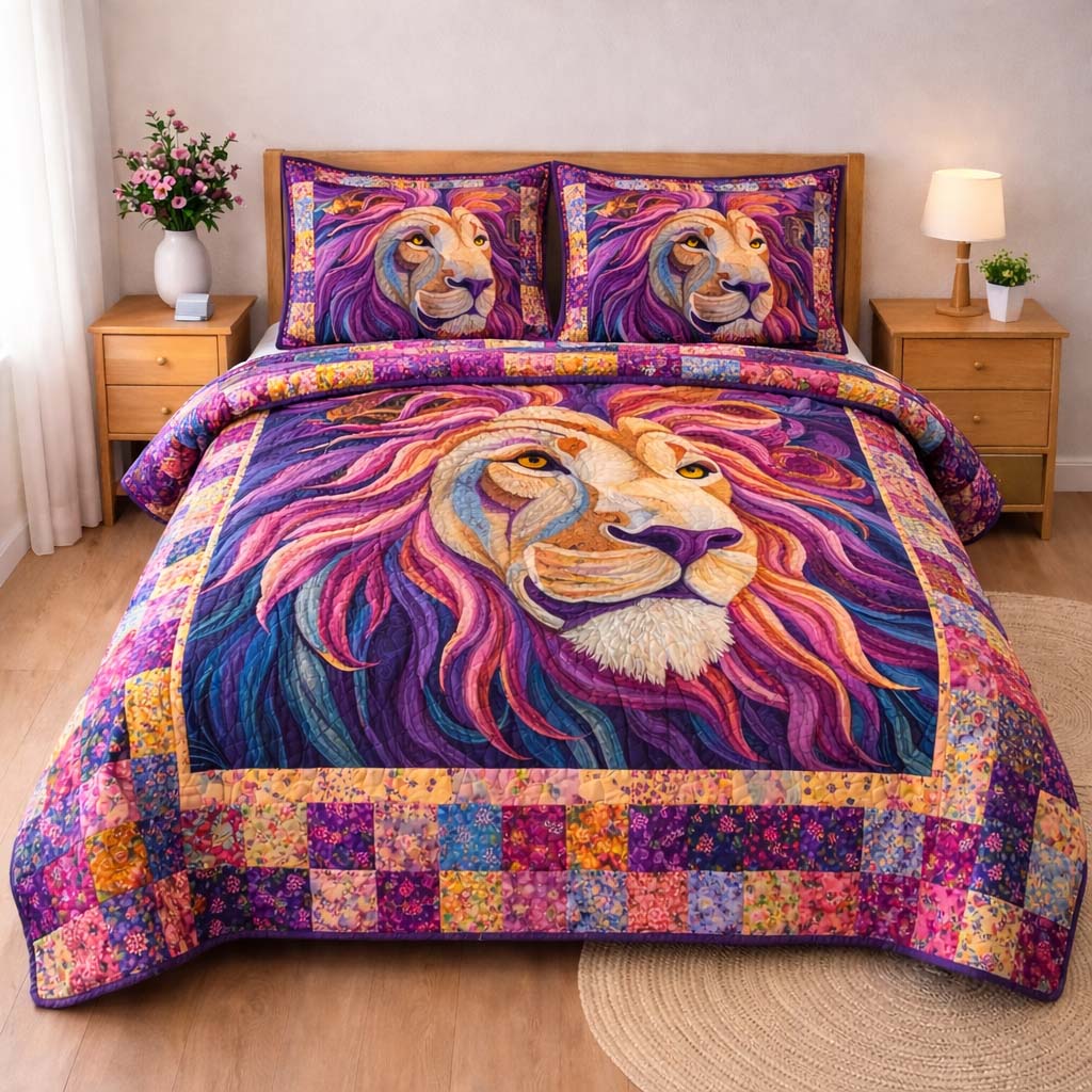 Prismatic Mane 3-Piece Quilted Bedding Set GFTOHD14168