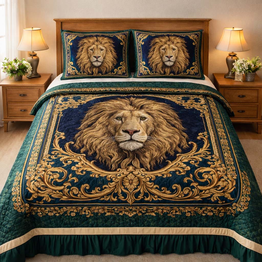Emerald Sovereign 3-Piece Quilted Bedding Set GFTOHD14169