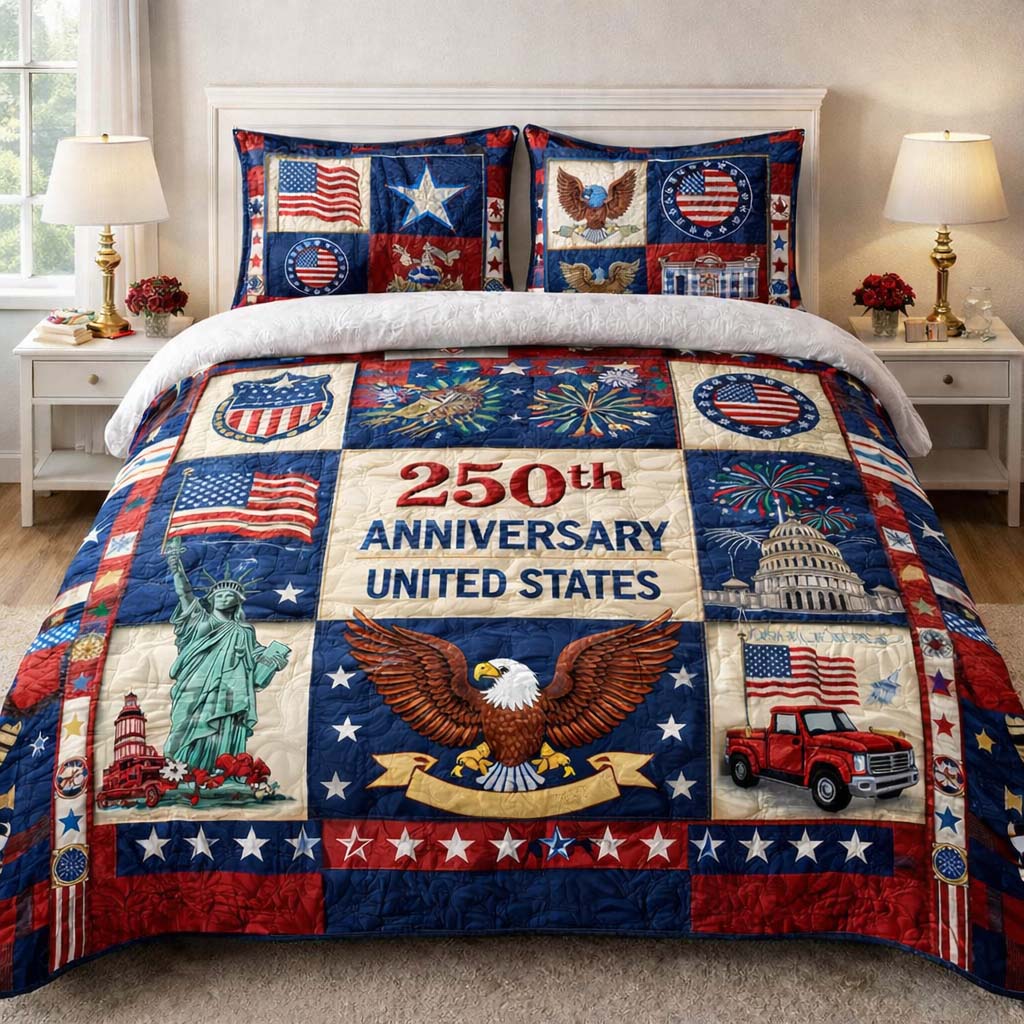Liberty Anniversary 3-Piece Quilted Bedding Set GFTOHD14206