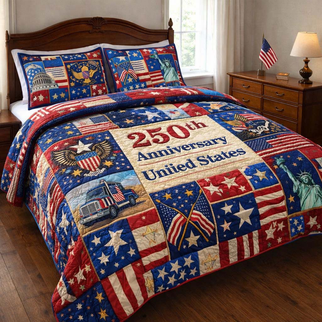Freedom Legacy 3-Piece Quilted Bedding Set GFTOHD14207
