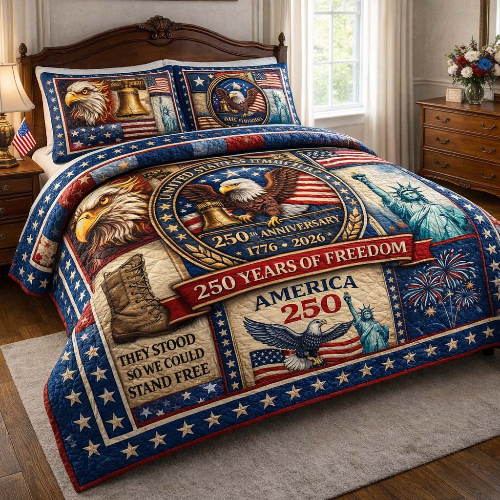 American Valor 3-Piece Quilted Bedding Set GFTOHD14208