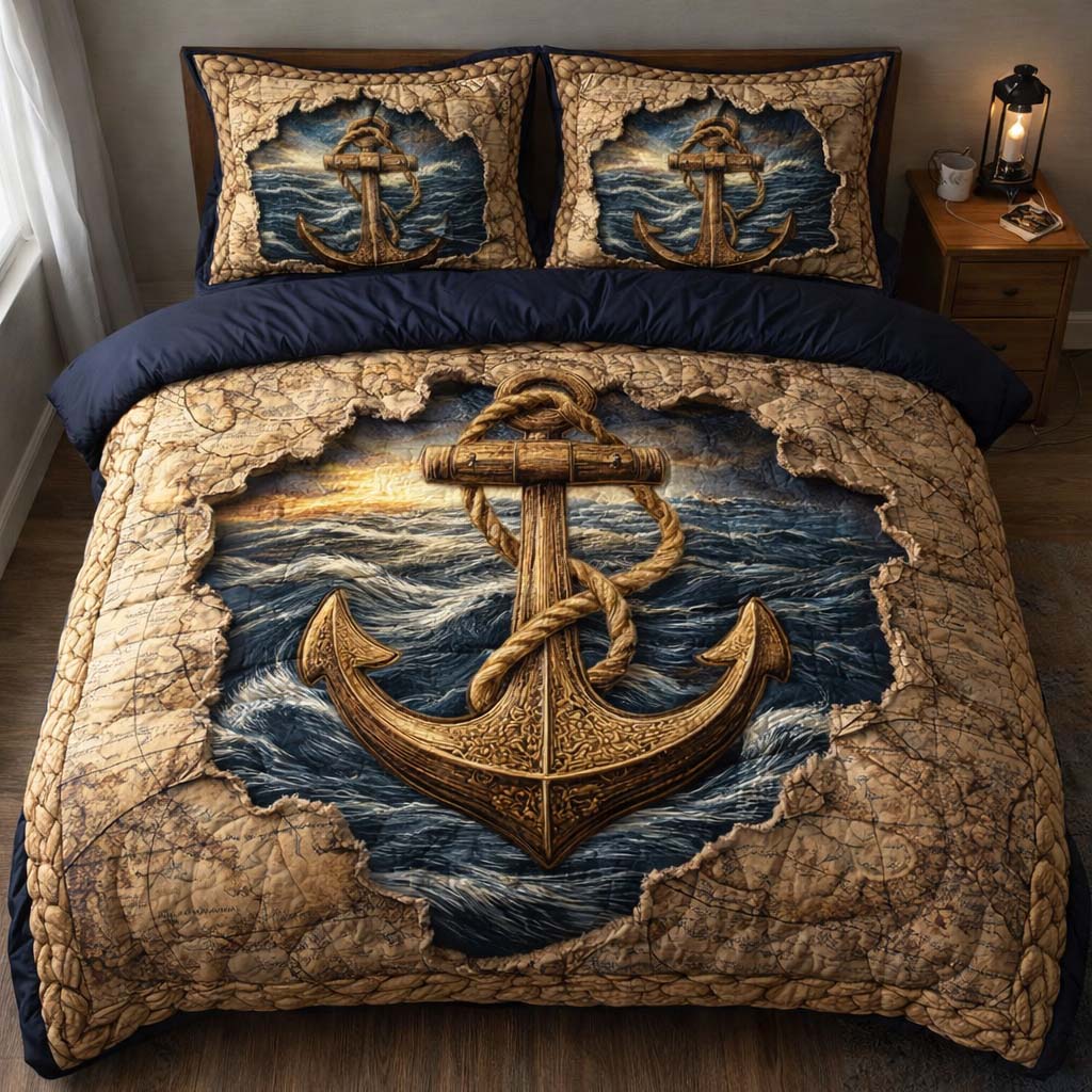 Storm Anchor 3-Piece Quilted Bedding Set GFTOHD14214