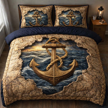 Storm Anchor 3-Piece Quilted Bedding Set GFTOHD14214