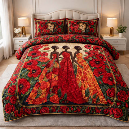Crimson Queens 3-Piece Quilted Bedding Set GFTOHD14222