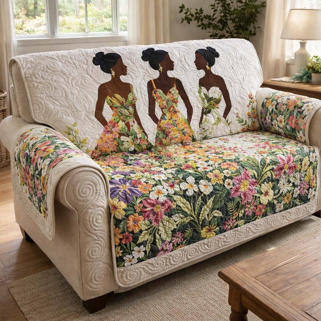 Golden Queens Quilted Sofa Cover GFTOHD14232