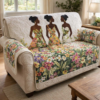 Golden Queens Quilted Sofa Cover GFTOHD14232