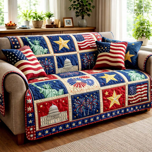 Freedom Patchwork Quilted Sofa Cover GFTOHD14239
