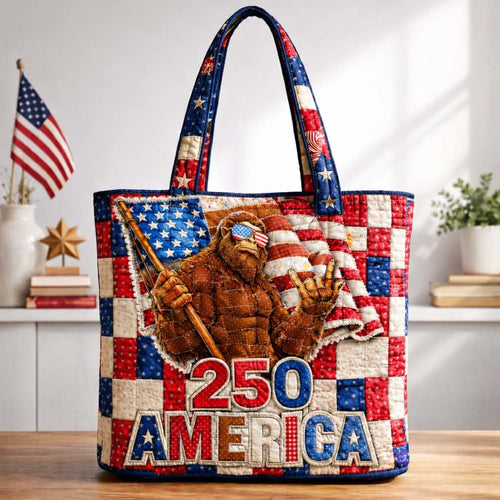 Patriot Sasquatch Quilted Tote Bag GFTOHD14292