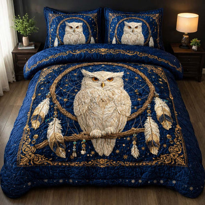 Celestial Owl Dream 3-Piece Quilted Bedding Set GFTOHD14312