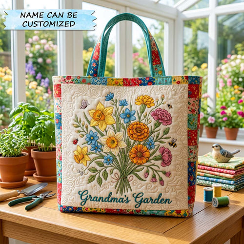 Garden Love Story Quilted Tote Bag GFTOHD14397