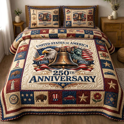 Liberty Bell 3-Piece Quilted Bedding Set GFTOHD14404
