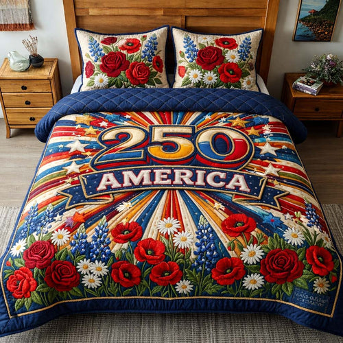 Floral Freedom 3-Piece Quilted Bedding Set GFTOHD14424