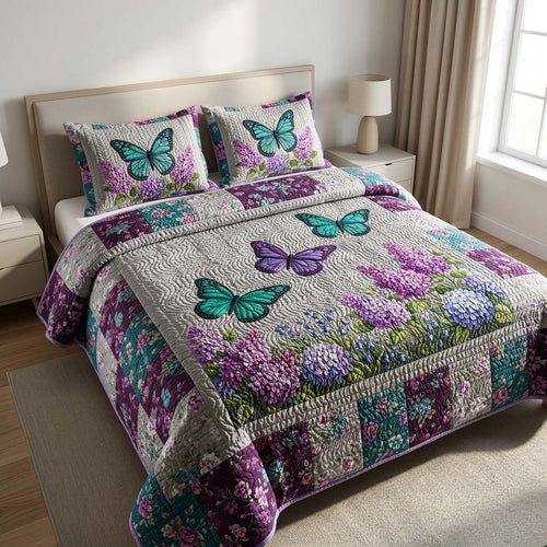 Butterfly Heaven 3-Piece Quilted Bedding Set GFTOHD14429