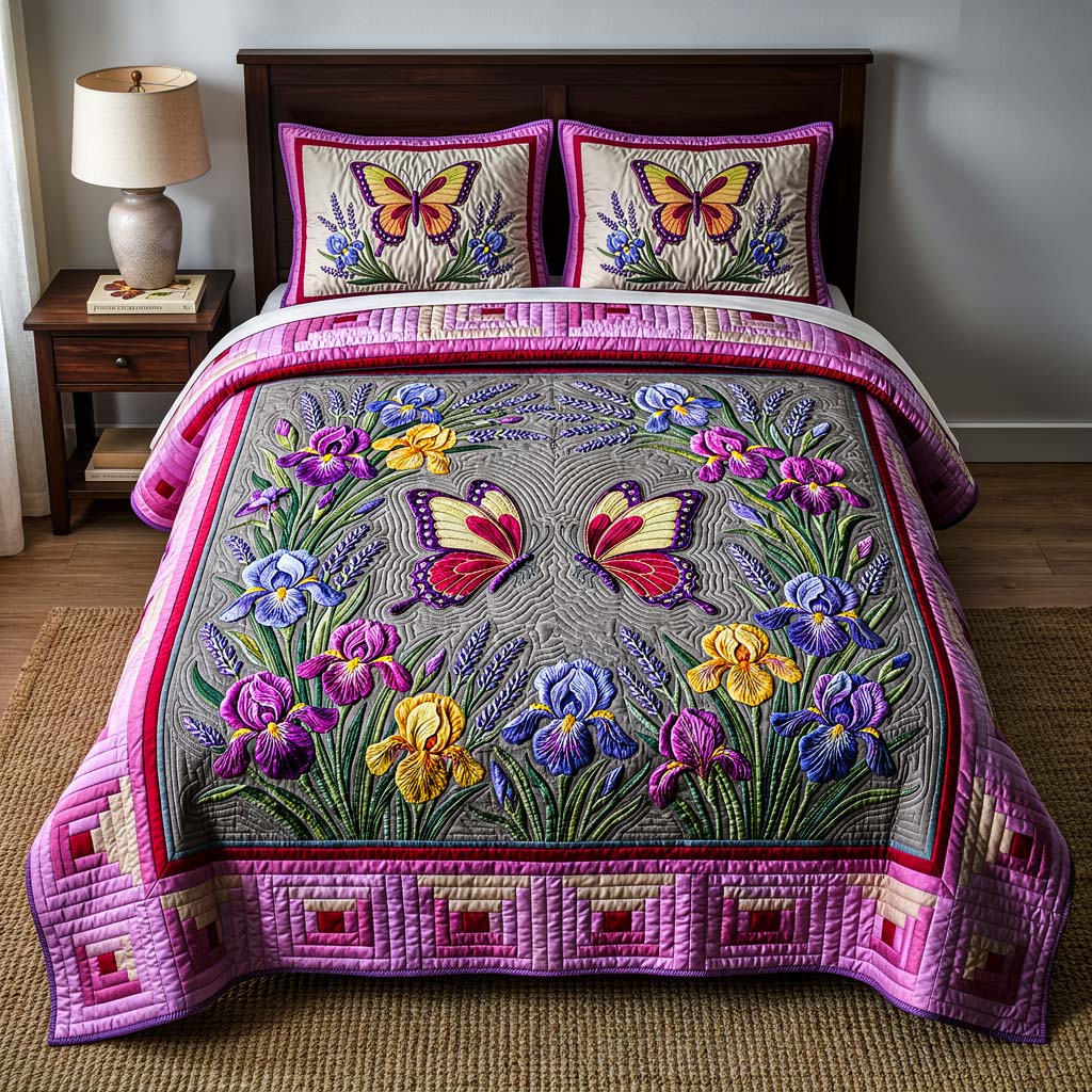 Butterfly Heaven 3-Piece Quilted Bedding Set GFTOHD14430