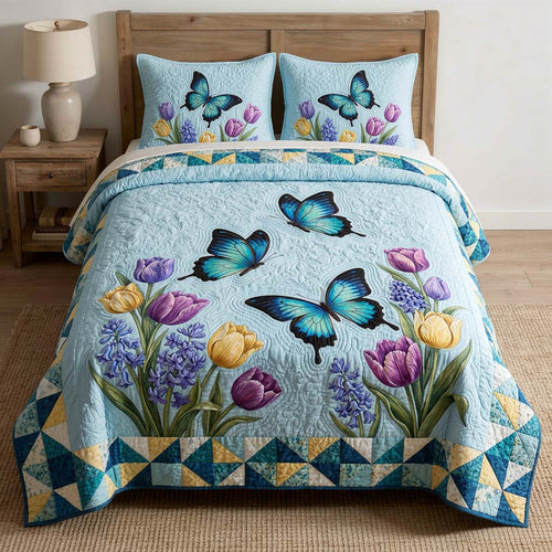 Butterfly Heaven 3-Piece Quilted Bedding Set GFTOHD14431