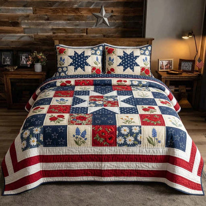 Patriot Garden 3-Piece Quilted Bedding Set GFTOHD14441
