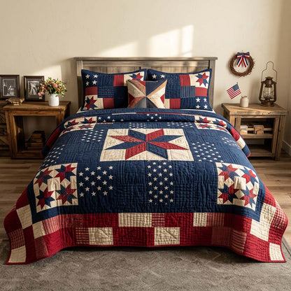 Rustic Patriot 3-Piece Quilted Bedding Set GFTOHD14444