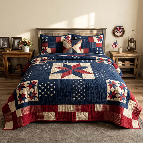 Rustic Patriot 3-Piece Quilted Bedding Set GFTOHD14444