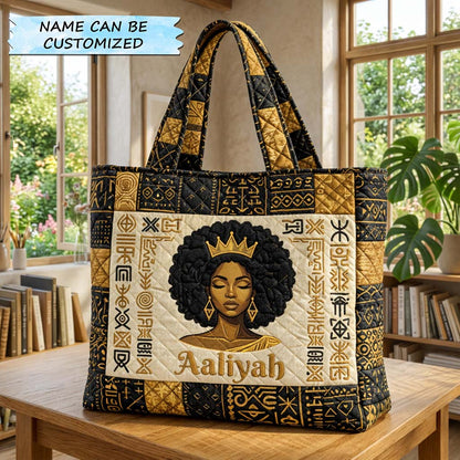 Golden Crown Muse Quilted Tote Bag QTCUZ GFTOHD14526