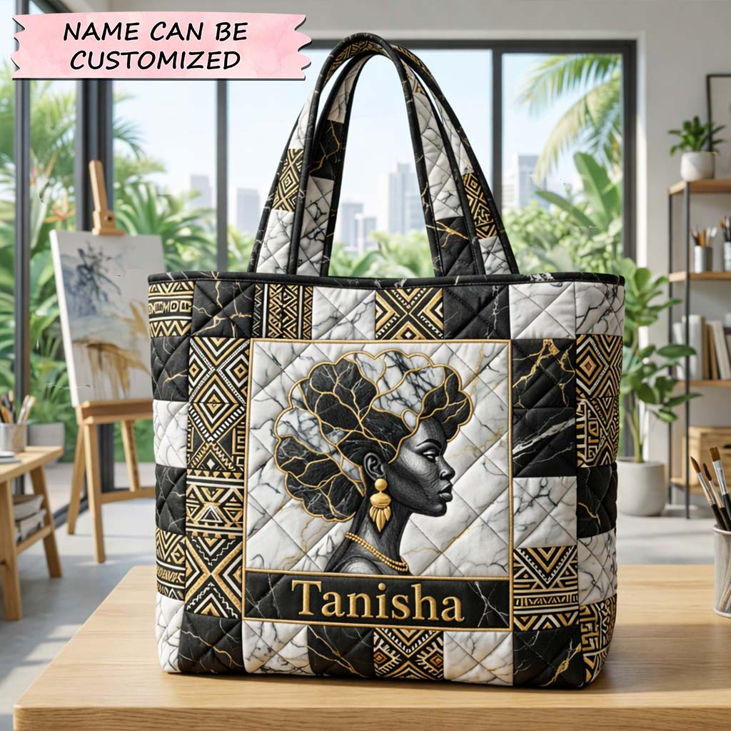 Marble Elegance Queen Quilted Tote Bag QTCUZ GFTOHD14535