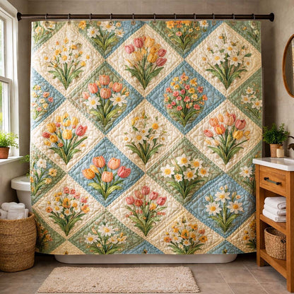 Spring Garden Quilt Shower Curtain GFTOHD14562