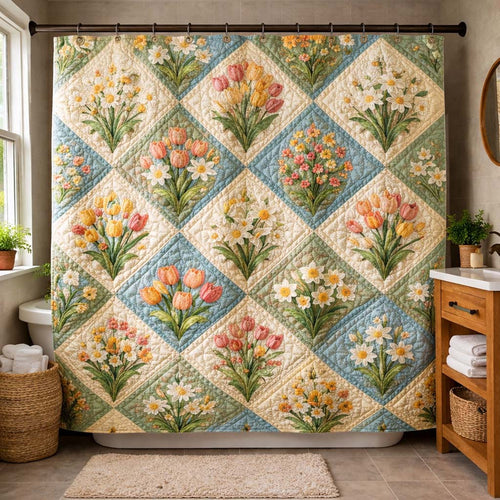 Spring Garden Quilt Shower Curtain GFTOHD14562