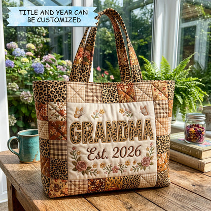 Wild Grace Patch Quilted Tote Bag QTCUZ GFTOHD14578