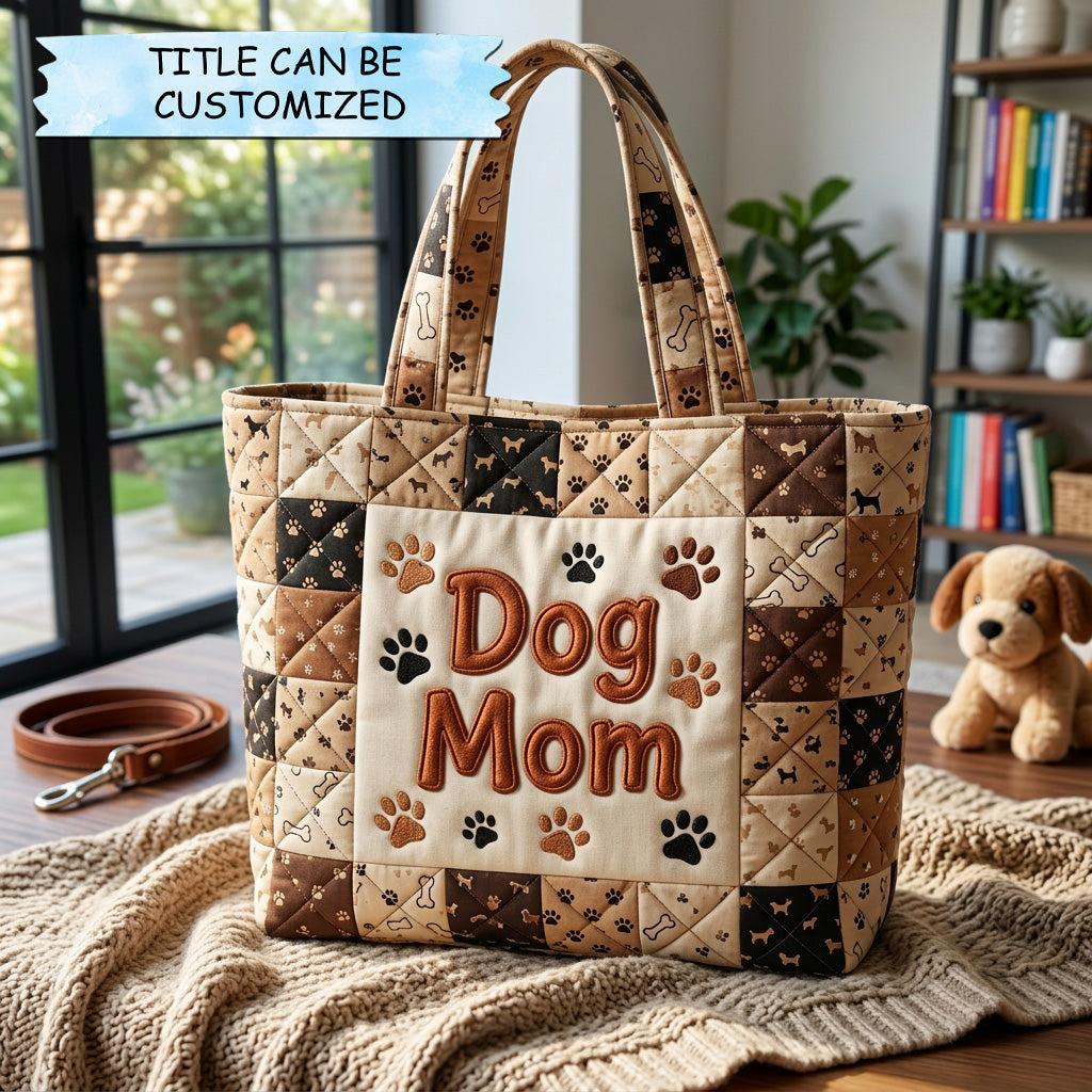 Paw Love Patchwork Quilted Tote Bag QTCUZ GFTOHD14579