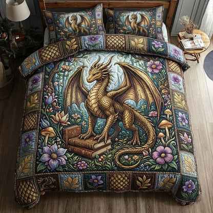 Mystic Dragon Garden 3-Piece Quilted Bedding Set GFTOHD14592