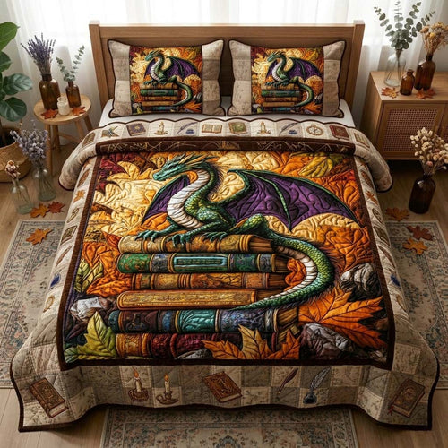 Autumn Dragon Tale 3-Piece Quilted Bedding Set GFTOHD14594