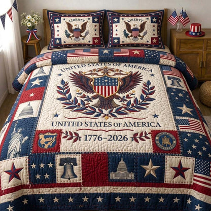 Liberty Eagle Crest 3-Piece Quilted Bedding Set GFTOHD14595